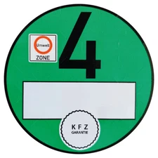 Haftfolie KFZ Euro 4 Umweltplakette ✔ grün ✔ Spaßplakette ✔ Feinstaubplakette ✔