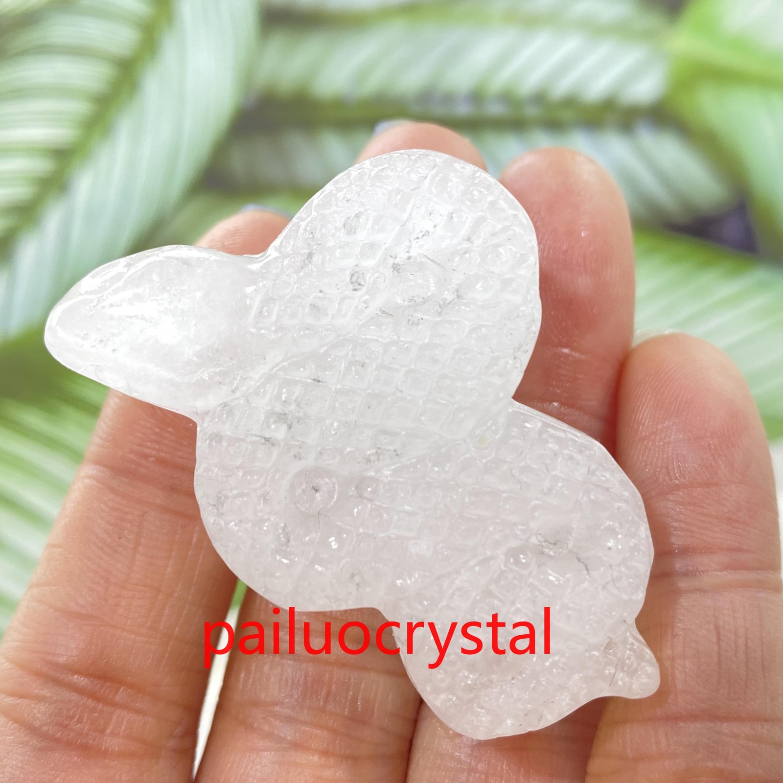 1PC Natural Clear Snake Skull Quartz Crystal Carved Figurine 2 Inch