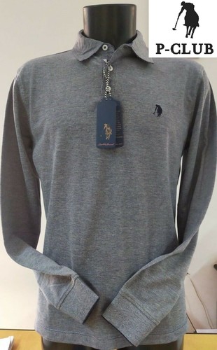 ☆ P - CLUB Quality Brand MAGLIA POLO UOMO MANICA LUNGA PIQUET di 100%  COTONE ☆ | eBay