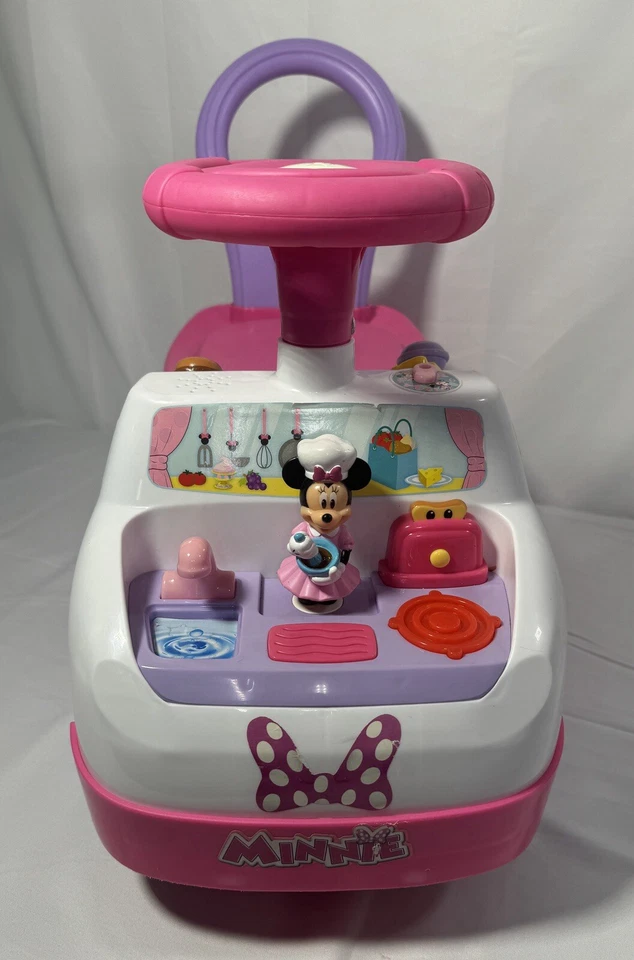 Minnie Mouse Ride On Car Toy Kiddieland Disney Happy Kitchen Pink Lights & Sound - Image 3 of 4