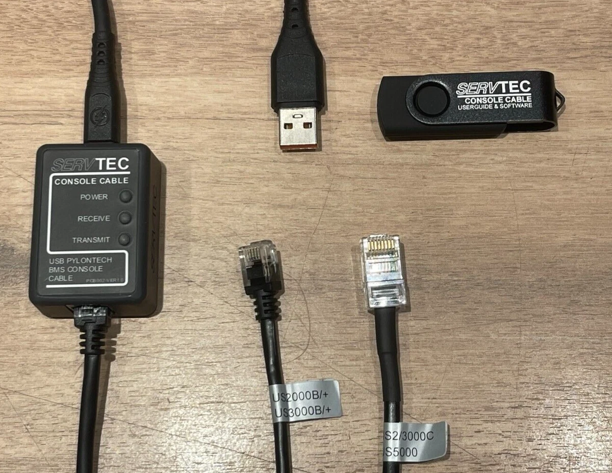 Pylontech Batterie Diagnosekabel, US2000 US3000 US5000, Batterieansicht SERVTEC