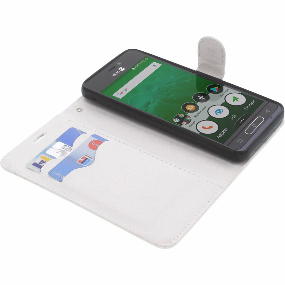 Étui Rabat Cuir Artificiel Pour Doro 8035 - Protection Complète Avec 3 Fentes Cartes - Expédition D'Allemagne