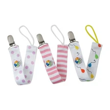3-Pack Pacifier Clips for Girls – Cute Soothie & Binky Holders, Baby Accessory