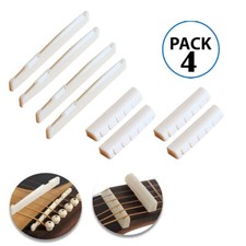 4 Sets 8Pcs 6 String Acoustic Guitar Bone Bridge Saddle and Nut Universal USA