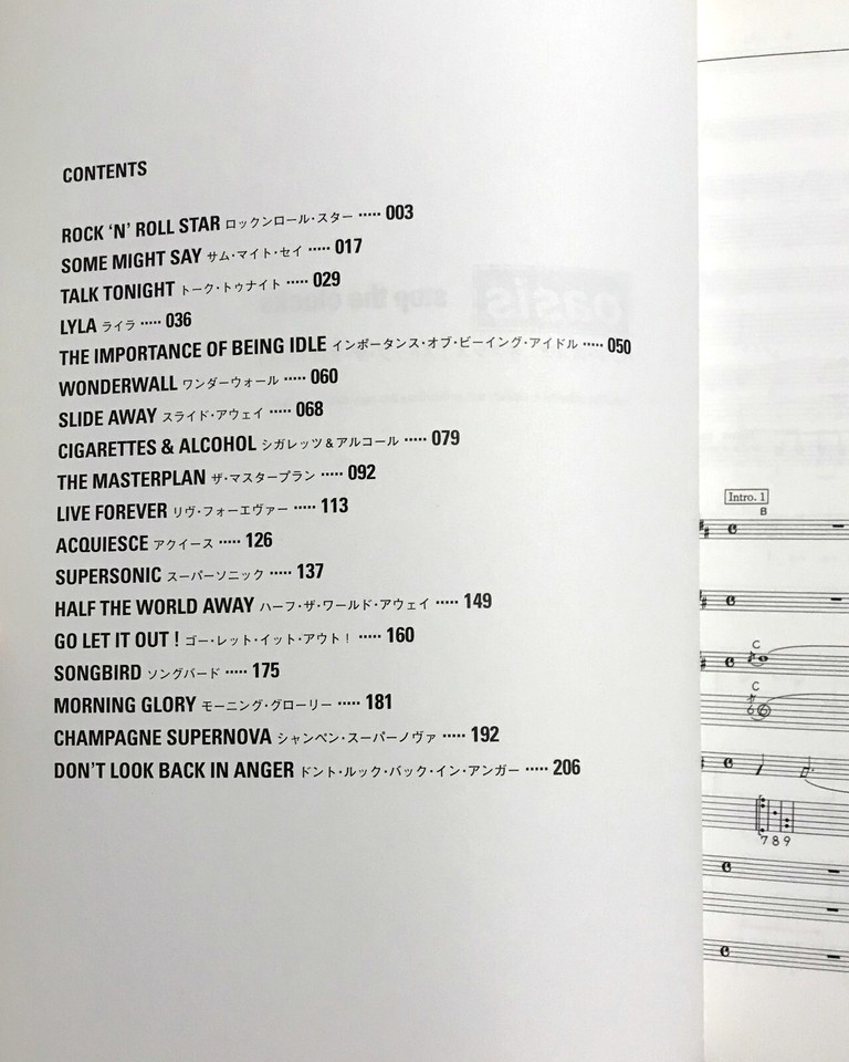 OASIS STOP THE CLOCKS BAND SCORE JAPAN GUITAR TAB eBay