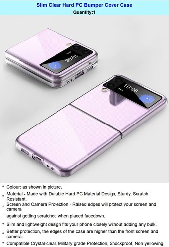 Protection écran ultra fine + coque pour téléphone Samsung Galaxy Z Flip 3 5G SM-F711U - Photo 5 sur 6