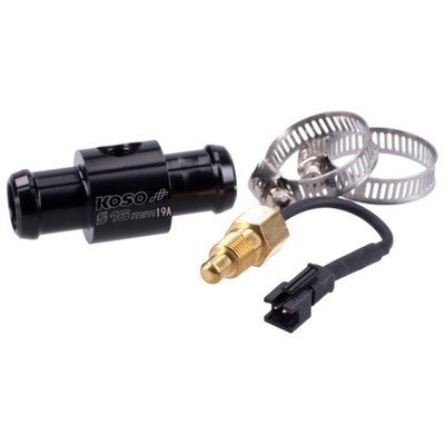 Wasserschlauchadapter 16mm für Temperaturfühler mit Thermo-Sensor & 2 Schlauchs