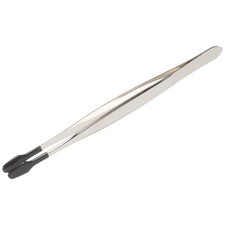 Flat Tip Rubber Coated Tweezers for Crafting Jewelry Beads Stamps Tools