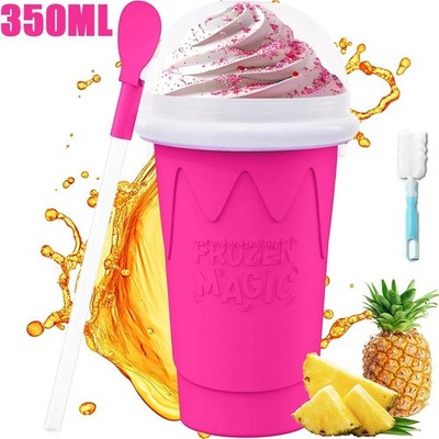 Slushy Cup Maker Squeeze Frozen Magic Cup 350ml Gefrorene Tasse Strohhalmlöffel