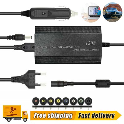 120W Ladegerät Ladekabel für Laptop Notebook DC 12-24V Auto KFZ Netzteil Adapter