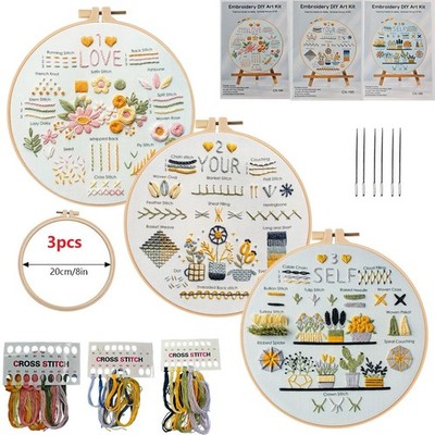 DIY Stickerei Stich & Nähwerkzeug Fäden Nadeln Kit Anfänger bis Fortgeschrittene