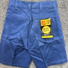 VTG NOS 60s 70s Womens XS 26" Bull Tiger Walk Shorts Hong Kong Blue Mod