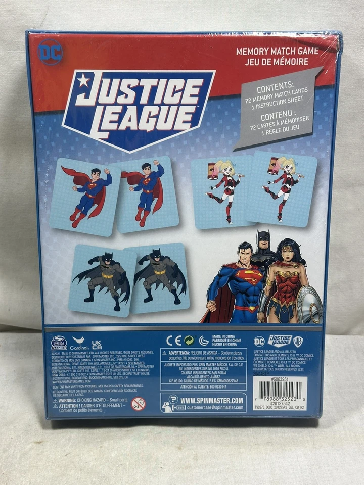 DC Comics Justice League Memory Match Game Box Set New Factory Sealed - Image 3 of 4