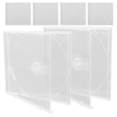 6pcs Clear CD Jewel Cases - Single Disc Display Boxes Hard Plastic CD DVD Cases - Afbeelding 5 van 12