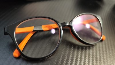 CENTRO STYLE F0137 Kinderbrille Jugend Brille Flexibel Schwarz Orange 47-17