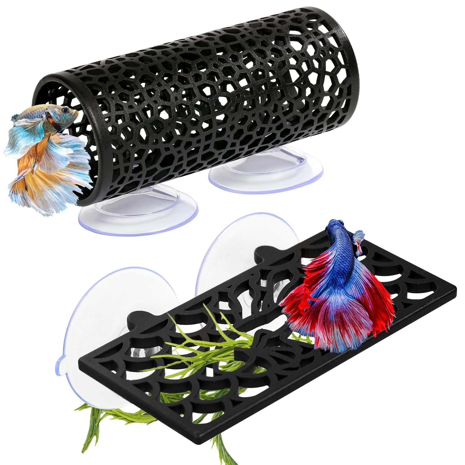 Abizoo Betta Fish Tank Accessories Decorations,Betta Tunnel Swim Tube Black
Opens in a new window or