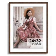 HLiWEGNS Dark Brown 24x32 Frame - Single Frame - Rustic Woodgrain 24x32 Poster F