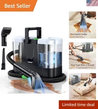 Portable Carpet & Upholstery Cleaner, 18Kpa Carpet Cleaner Machine for Deep S...