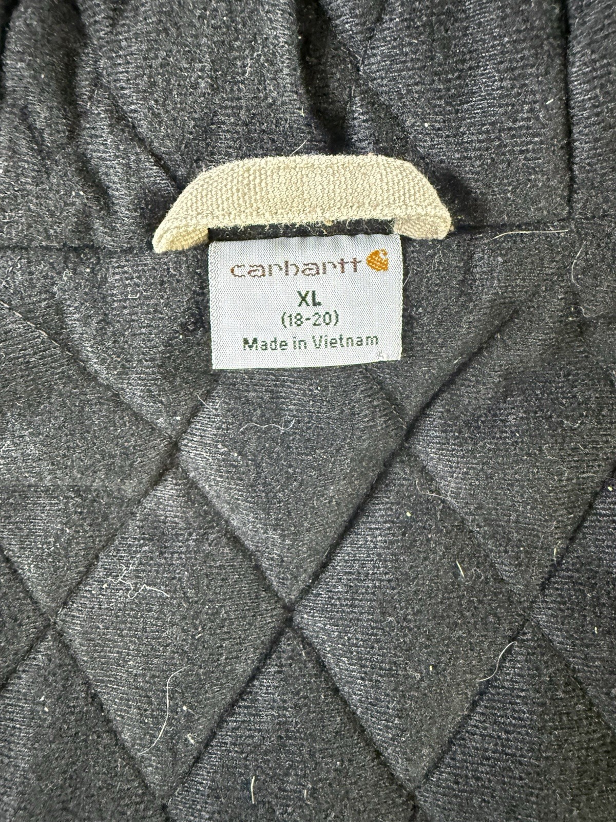 Carhartt Canvas Jacket Coat Youth XL 18-20 Tan Duck Canvas Quilted Hood image 7