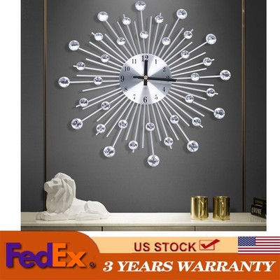 Luxury Modern Wall Clock 3D Metal Large Wall Watch Silent Home Living Room Decor