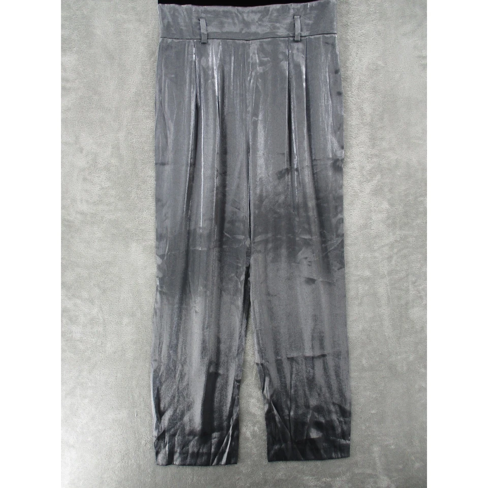 Mono Jessica Howard Mujer 10 Pequeño Terciopelo Metálico Iridiscente Pierna Ancha Cremallera Foto 4 de 4