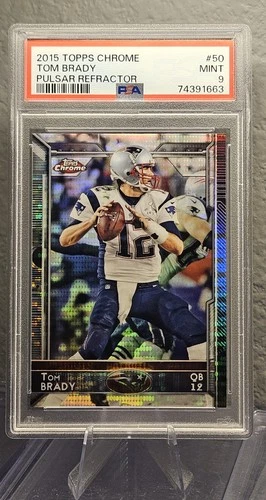 2015 Topps Chrome #50 Tom Brady Pulsar Refractor PSA 9 Mint Patriots