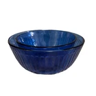 WOW Pyrex Cobalt Blue Ribbed Glass Bowl 7403-S & 7502-S, 10c/6c set  USA