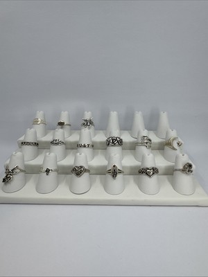 Sterling Silver 925 Statement Rings Size 6-6.76 Lot of 15 Sizes  45.4 Grams #20