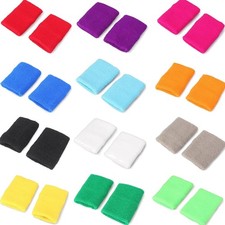 12 Pairs Colorful Cotton Sweatbands Sports Basketball Wristband Athletic Wris...