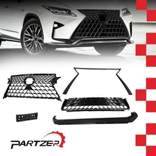 Front Bumper Upper Grille Gloss Black Fit 2016-2019 Lexus RX350 RX350L RX450h 