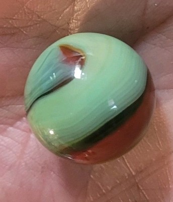  VINTAGE Lovely  Tri-Color Mint Green Marble ,  Red,     Blue 