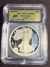 1993P PROOF SILVER EAGLE ICG PR70 DCAM AUSTIN HUTTO SIGNED GOLD LABEL 1 Of 99