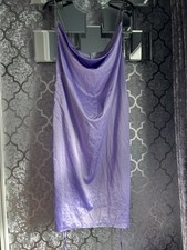 Lilac Satin Fairycore Dress Size 20 Ruched Diamanté Straps Party Glam