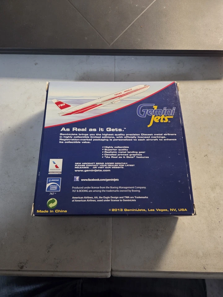 Gemini Jets 1:400 Trans World TWA Boeing 767-300ER in Old Color Diecast Model - Image 2 of 4