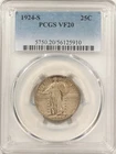 1924-S STANDING LIBERTY QUARTER - PCGS VF-20, NICE & WHOLESOME!