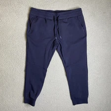 Under 5'10  U-510 Joggers Mens 36x24 Blue Drawstring Pants Stretch Active Casual