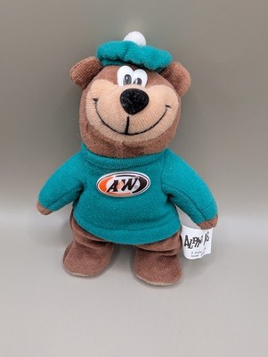 1998 Vintage A&W Root Beer Bear Green Shirt Plush Toy Beanie Rooty Alpha Kids