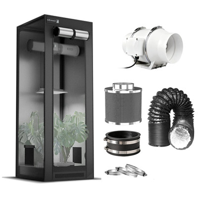 Grow box Abluft Set - 1680D 90x90x180cm - Lüftung 220m³/h Grow Growzelt System