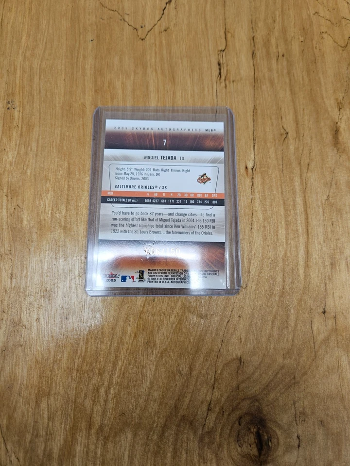 2005 Skybox Autographics Insignia Miguel Tejada SN# 86/150 - Image 2 of 2