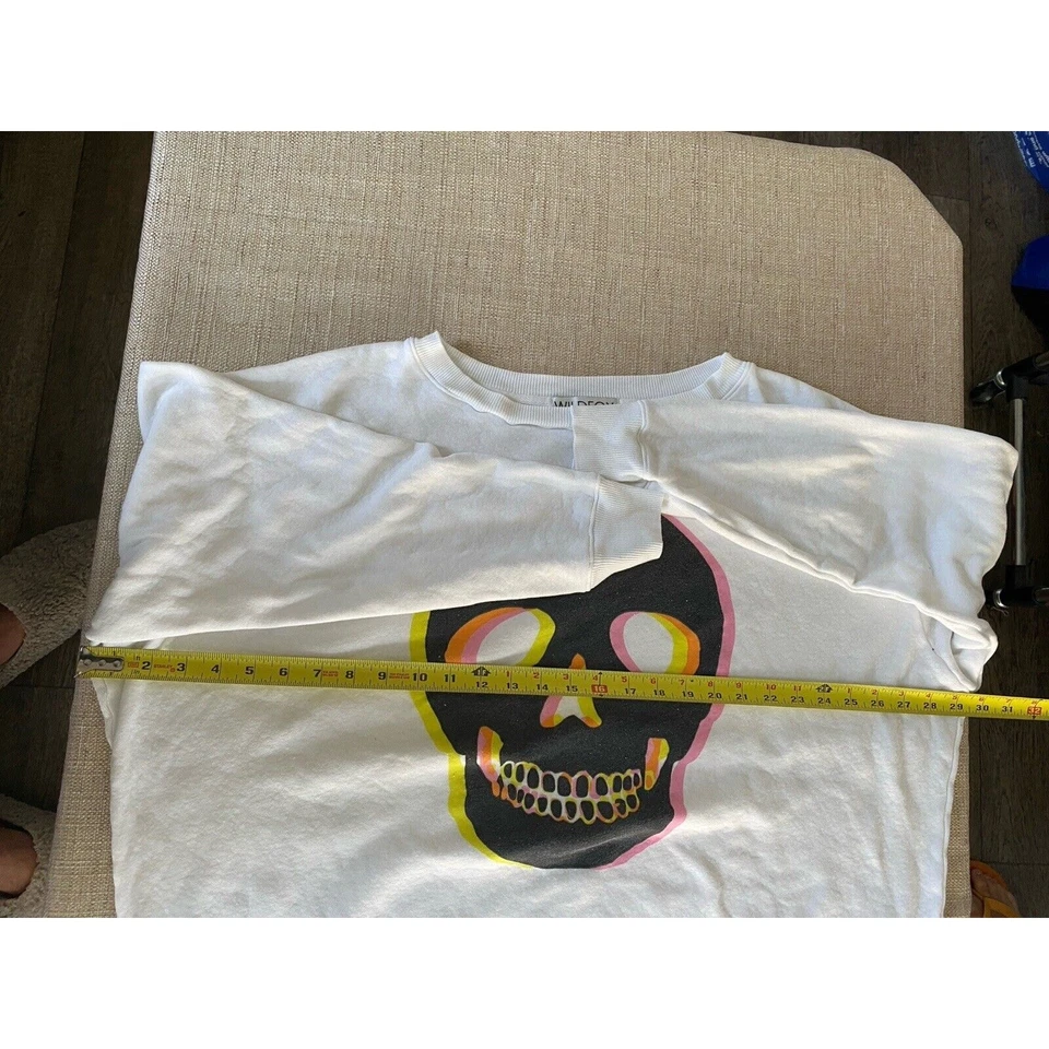 WILDFOX Pullover Graphic Skull Crewneck Sweatshirt Oversized M MADE IN USA - Image 3 of 4