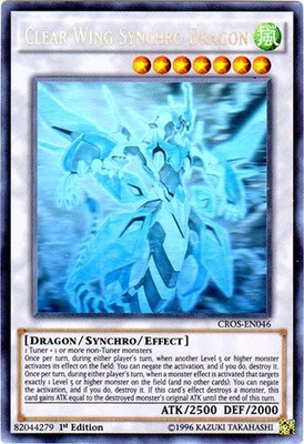 Yugioh! MP Clear Wing Synchro Dragon - CROS-EN046 - Ghost Rare - 1st Edition Mod