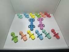 Soft Silicone Mini Forks Spoons Utensils Baby Toddler Multicolor Lot Of 14