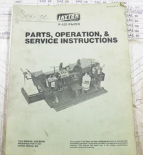 LAYTON F525  PAVER PARTS OPERATION,AND SERVICE INSTRUCTION