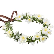 White Flower Crown Headband, Artificial Fairy Floral Headpiece White