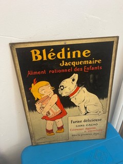 carton publicitaire ancien plaque emaillée
