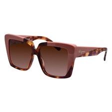 Salvatore Ferragamo SF 1060S 641 Red Tortoise Acetate Sunglasses Brown Gradient