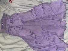 Mr Boho Made In Mexico Vintage Long Ruffled Light Purple Maxi Skirt One Size