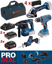 Bosch 18 Volt Profi-Set 4 Akkus GSR 18 V-25 GWS 18V-8 GBH 18 V-22 GSA 18 V-LI