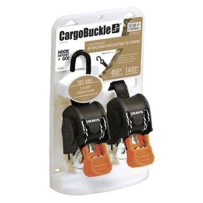 Cargobuckle F103745 Mini G3 Retractable Ratchet Tie-Down 1'' X 72'' Pair
