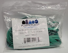 Plasticplace 65 Gallon Trash Can Rubber Bands 26" Green RB265 Two 5 Packs 10pc